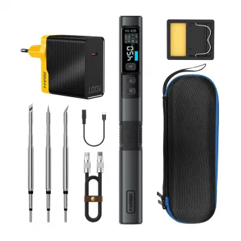 FNIRSI HS-02B F 100 W smart spájkovačka s USB-C PD, OLED displejom, rýchlym ohrevom