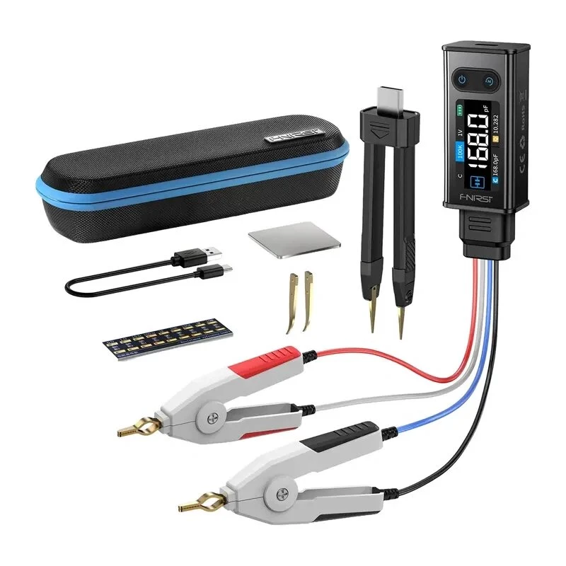 FNIRSI LCR-ST2 Plus LCR tester, 100 Hz–100 kHz, L/C/R/ESR/D/Q, farebný displej, nabíjateľný
