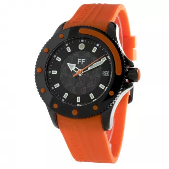 Folli Follie Dynamic pánske quartz analógové hodinky 40 mm oceľové puzdro, čierny ciferník, kožený remienok