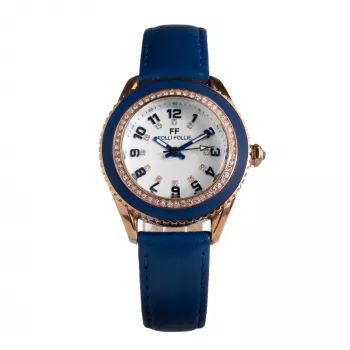 FOLLI FOLLIE dámske hodinky WF1B032SSU 36mm nerezová oceľ quartz analógové biely ciferník strieborný náramok
