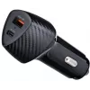 Forcell Carbon CC50-1A1C 38W auto nabíjačka USB-C PD 3.0 + USB-A QC 3.0 čierna