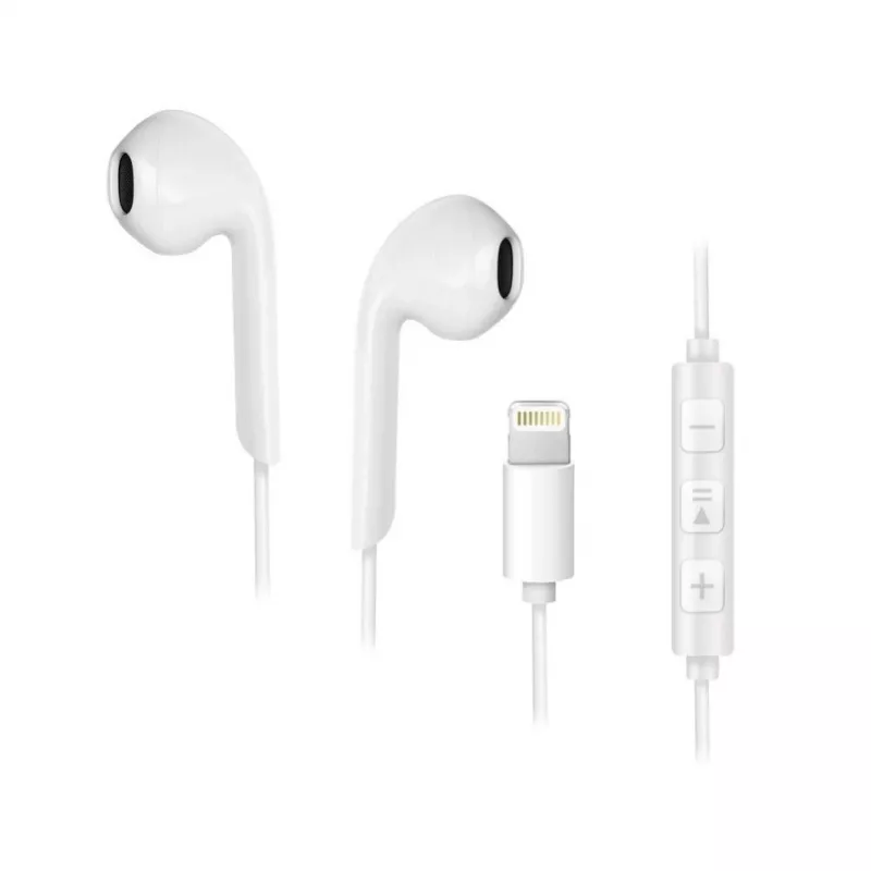 Forcell F-Audio HR-ME25 Lightning in-ear slúchadlá s mikrofónom a diaľkovým ovládaním, biele