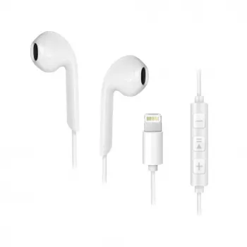 Forcell F-Audio HR-ME25 Lightning in-ear slúchadlá s mikrofónom a diaľkovým ovládaním, biele