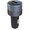 Forcell F-Energy 65 auto nabíjačka 65W, 2x USB-C (PD 3.0) & 1x USB-A (QC 4.0), sivá