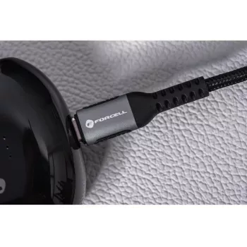 Forcell F-Energy Cafule USB-C na USB-C kábel 0,5 m 240 W 5A PD QC 4.0 Spletaný čierny