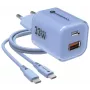 Forcell F-Energy GaN III VT-41 33W USB-C & USB-A nástenná nabíjačka, PD 3.0, QC 4.0, modrá