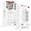 Forcell F-Energy VT-PS03 inteligentný napájací pás, 3x zásuvka Schuko, USB-C PD 30W, 3x USB-A QC 3.0, Wi-Fi, ovládanie cez aplikáciu Tuya, 2500W/10A