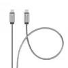 Forcell USB-C na USB-C kábel F-Energy QC4.0 PD 5A 100W E-Mark kovový 1m strieborný C239
