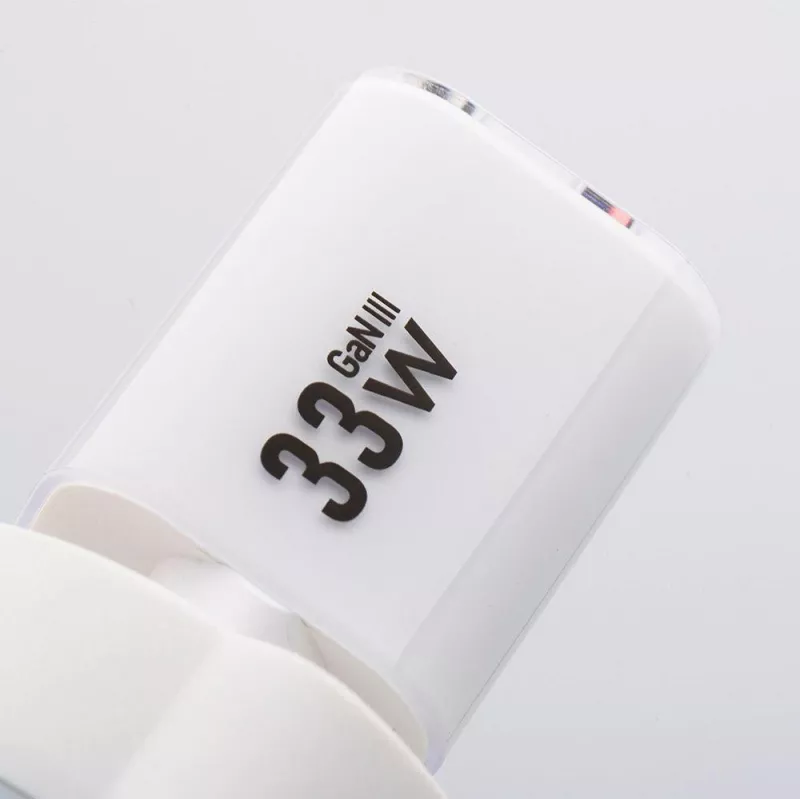 Forcell VT-41 GaN III 33W nástenná nabíjačka s 1x USB-C PD 3.0 & 1x USB-A QC 4.0 (biela)