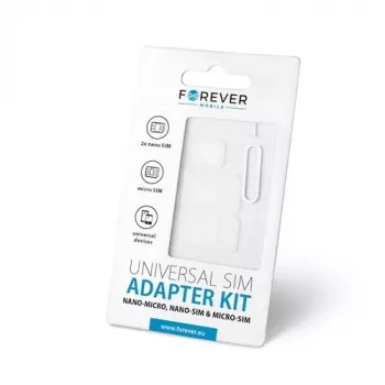 Forever univerzálna NANO SIM/Micro, Micro SIM na NANO/SIM (3in1) sada adaptérov na SIM karty s nástrojom na vytiahnutie