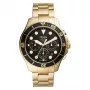 Fossil FS5727 pánske chronografové quartz hodinky 46 mm čierny ciferník čierna koža