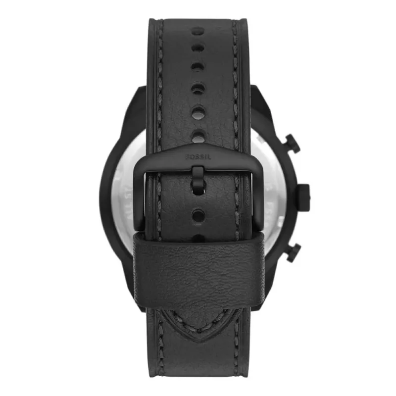 Fossil FS5874 pánske hodinky s modrým ciferníkom a hnedým koženým remienkom 42 mm