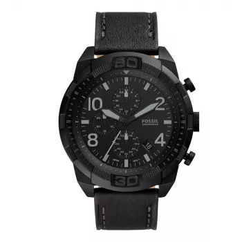 Fossil FS5874 pánske hodinky s modrým ciferníkom a hnedým koženým remienkom 42 mm