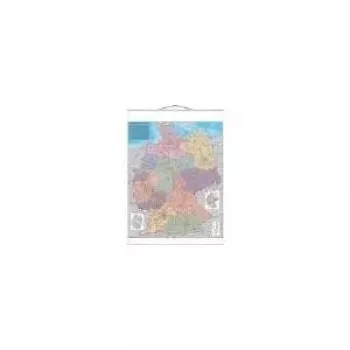 FRANKEN KAM400 laminovaná nemecká nástenná mapa poštových smerových čísel, 970 x 1370 mm, popisovateľná a zotierateľná, s kovovými lištami