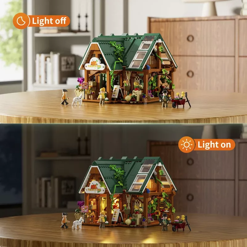 Funwhole Lumibricks Farm Store stavebnica (2688 dielov) s LED osvetlením