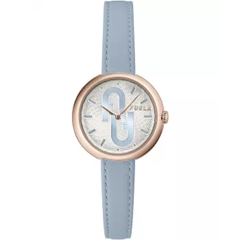 FURLA Giada dámske analógové quartzové hodinky 32mm strieborný ciferník ružový kožený remienok WW00005005L3