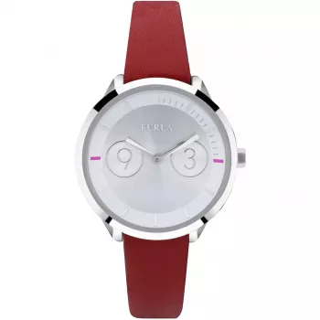 FURLA Giada dámske quartz analógové hodinky R4251102507 31 mm strieborný ciferník čierny kožený remienok
