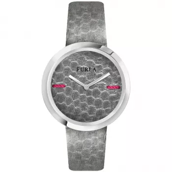 FURLA Giada dámske quartzové hodinky R4251110501 34mm strieborný ciferník ružový kožený remienok