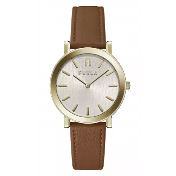 FURLA Giada dámske quartz hodinky WW00003002L2 38 mm strieborný ciferník modrý kožený remienok