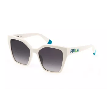 FURLA SFU686-5403GF dámske obdĺžnikové slnečné okuliare, havana hnedý acetátový rám, hnedé gradientové šošovky, 54/18/140 mm