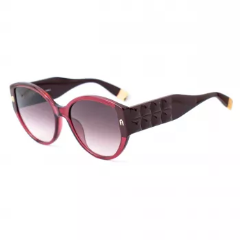 FURLA SFU784-570AFD dámske slnečné okuliare Havana acetátový rám hnedé gradientové sklá 57/19/140 mm