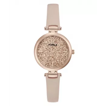 FURLA dámske hodinky WW00018008L3 38 mm nerezová oceľ quartz analógové strieborný ciferník čierny kožený remienok