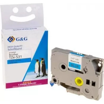 G&G 14956 kompatibilná Brother TZe-531 modrá popisovacia páska 12mm 8m čierny text
