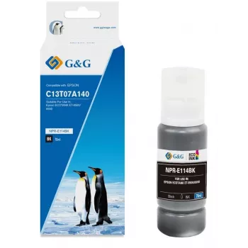 G&G kompatibilná atramentová fľaša pre Epson 114/C13T07A140 EcoTank, čierna, 70 ml, High Yield (19371)
