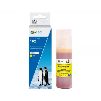G&G kompatibilná atramentová fľaša žltá pre Epson 102 / C13T03R440 (70 ml, na báze farbiva) 20696