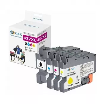 G&G kompatibilná úsporná sada atramentových kaziet čierna, cyan, magenta, žltá (balenie 4 ks) XL pre Brother LC427XLVAL