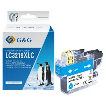 G&G kompatibilná atramentová kazeta pre Brother LC-3219C azúrová (13992) – výdrž 1500 strán
