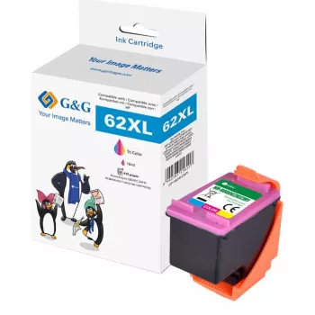 G&G kompatibilná atramentová kazeta pre HP 62XL / C2P07AN trojfarebná s vysokou výdržou (18836)