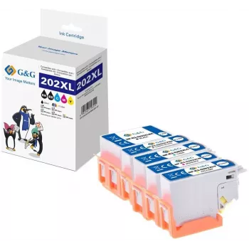 G&G kompatibilná sada atramentových kaziet balenie 5 ks pre Epson 202XL čierna/cyan/magenta/žltá/foto čierna (15180)