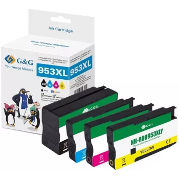 G&G kompatibilná sada atramentových kaziet HP 953XL čierna, cyan, magenta, žltá (balenie 4 ks) vysoká výťažnosť