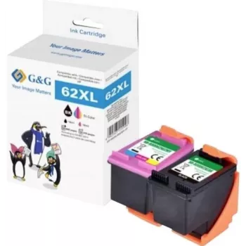 G&G XL kompatibilná atramentová kazeta multipack pre HP 62XL čierna + trojfarebná (20632)