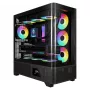 Gamdias Atlas P2 GAMING Mid-Tower ARGB skriňa z tvrdeného skla, čierna, 4x120mm ARGB ventilátory