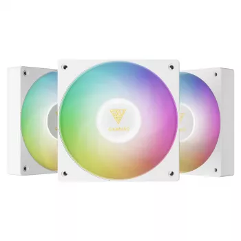 GAMDIAS NOTUS M1-1203 ARGB 120mm PWM sada ventilátorov do skrine, balenie 3 ks, adresovateľné RGB, hydraulické ložisko, 800-1600 ot/min, 67,5 CFM, ovládač súčasťou