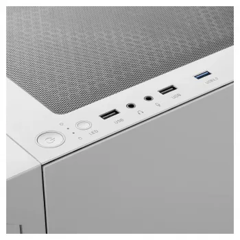 GAMDIAS Talos E3 MESH herná midi-tower skriňa, biela, tvrdené sklo, 4x120mm ARGB ventilátory, ATX/Micro-ATX/Mini-ITX, mesh predný panel