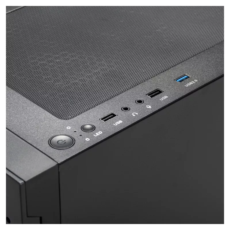 Gamdias Talos E3 Mesh RGB midi-tower ATX skriňa s tvrdenými sklenenými panelmi (čierna)