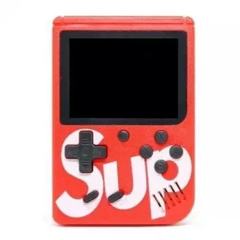 GameBox R1 8-bit prenosná retro herná konzola so 400 hrami, 3-palcový LCD, TV-RCA kábel, červená