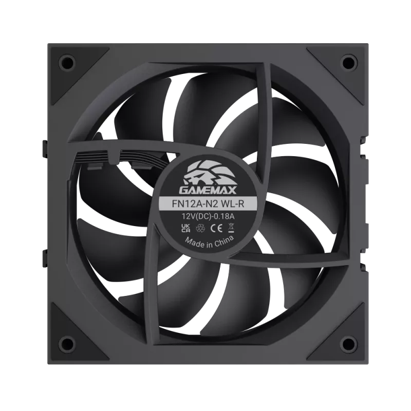 Gamemax FN12A-N2 WL-R skriňový ventilátor čierny