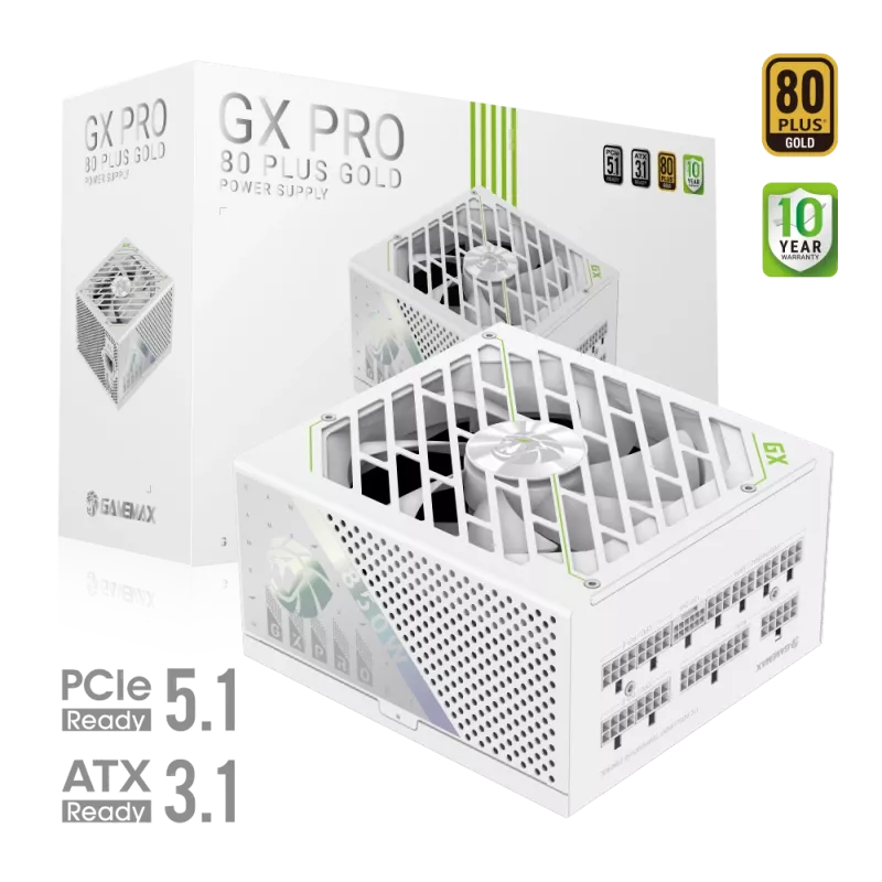 GAMEMAX GX PRO 850G WH 850W 80+ Gold modulárny napájací zdroj biely