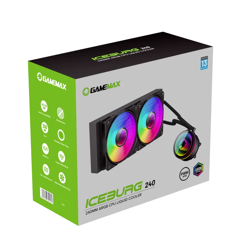GAMEMAX ICEBURG 240 INFINITY CPU kvapalinový chladič, čierny
