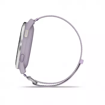 Garmin Approach J1 strieborné hliníkové luneta s Lilac ComfortFit textilný remienok