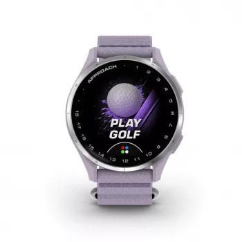 Garmin Approach J1 strieborné hliníkové luneta s Lilac ComfortFit textilný remienok