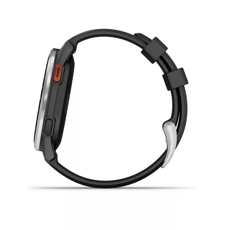 Garmin Approach S44 strieborná hliníková luneta s čiernym silikónovým remienkom
