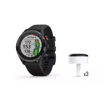 Garmin Approach S62 GPS golfové smart hodinky s 3 CT10 senzormi na sledovanie palíc, čierne