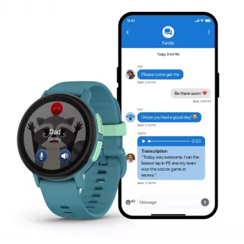 Garmin Bounce 2 GPS Wi-Fi LTE detské hodinky tyrkysové