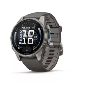 Garmin Fenix 9 – 43mm, titán s Pebble Grey silikónovým remienkom