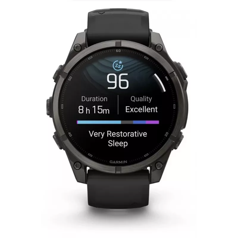 Garmin fenix 9 – 47 mm, Carbon Grey DLC titán so silikónovým remienkom čierny